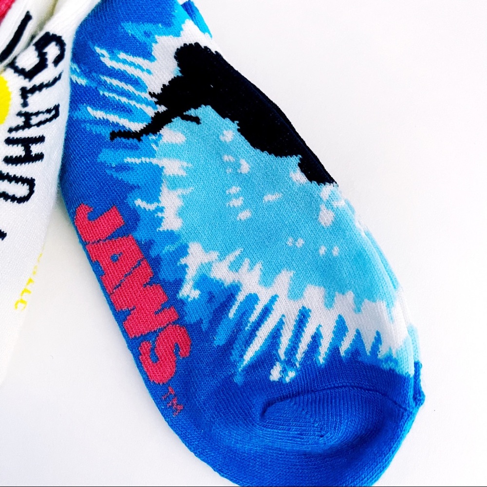 🆕 Jaws Movie Womens Ankle Socks Pink Blue Tie Dye - Picture 8 of 8